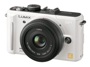 panasonic digital slr camera gf1 lens kit (20mm/f1.7 pancake lens included) shell white dmc-gf1c-w [international version, no warranty]