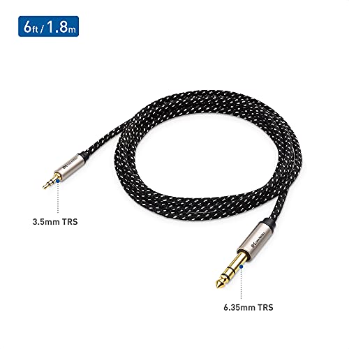 Cable Matters Premium Braided 3.5mm to 1/4 Inch Audio Cable 6 ft (1/4 to 3.5mm Cable)