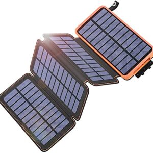 Tranmix Solar Charger 25000mAh, Portable Solar Phone Charger with 4 Solar Panels, High Capacity Solar Power Bank External Battery Pack for Smart Phones, Tablets and Hiking, Camping