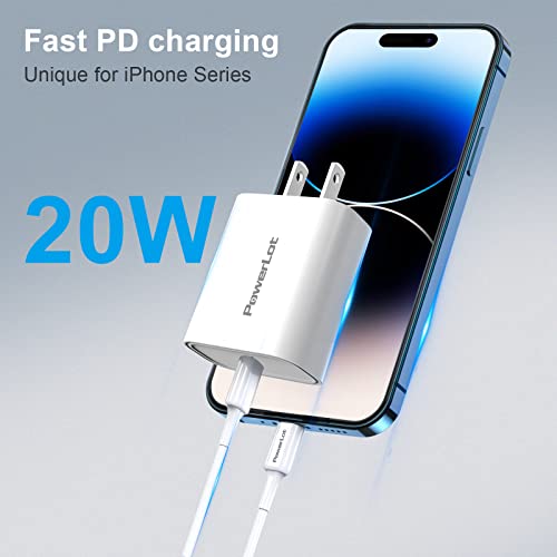 USB C Charger Block, PowerLot [3 Pack] PD 20W USB-C Power Adapter Compact USB-C Fast Wall Charger for iPhone 14,14 Pro,14 Pro Max, iPhone 13 Pro Max, iPad Pro, AirPods Pro, iWatch 8/7/SE