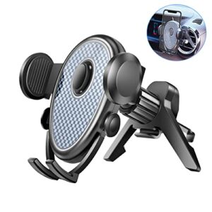 holdcy vent phone holder for car, universal vent clip phone mount for car, 3-point support cell phone holder car hands free cradle, car phone holder for all mobile phones