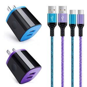 c charger cable fast charging phone charger c type wall charger box usb c android cord for samsung galaxy s23 s22+,s21 fe,s22 ultra,a13 a53 s20,z fold 3,z flip 4 3,a33 a72,lg stylo 6 5 k92 k51 k62 k52