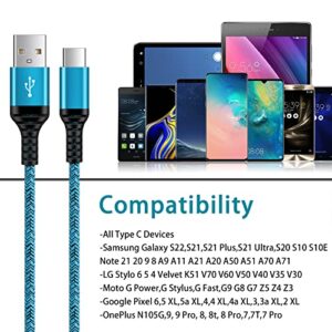 C Charger Cable Fast Charging Phone Charger C Type Wall Charger Box USB C Android Cord for Samsung Galaxy S23 S22+,S21 FE,S22 Ultra,A13 A53 S20,Z Fold 3,Z Flip 4 3,A33 A72,LG Stylo 6 5 K92 K51 K62 K52