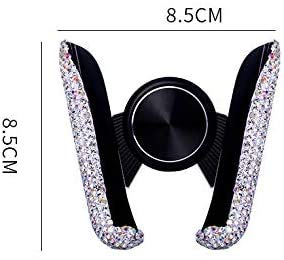 Best Bling Rhinestone Crystal Convenient Mini Car Dash Air Vent Automatic ADJUSTABLE Phone Holder (Silver)