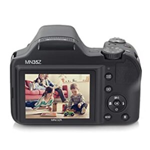 Minolta 20 Mega Pixels High Wi-Fi Digital Camera with 35x Optical Zoom, 1080p HD Video & 3" LCD, Black (MN35Z-BK)