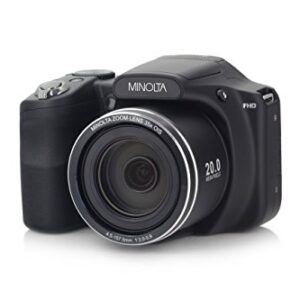 Minolta 20 Mega Pixels High Wi-Fi Digital Camera with 35x Optical Zoom, 1080p HD Video & 3" LCD, Black (MN35Z-BK)