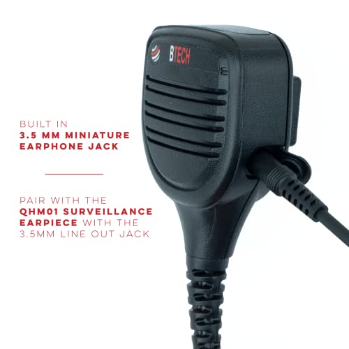 BTECH QHM22 Platinum Series IP54 Rainproof Shoulder Speaker Mic for BaoFeng, BTECH, Kenwood Radios