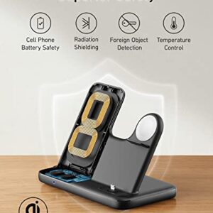 Anker 544 Wireless Charger (4-in-1 Stand) with 60W Quick Charge DC Adapter and 5 ft Cable for iPhone 14/14 Pro/14 Pro Max/13/13 Pro Max, MFi Certified for Apple Watch SE/7/6/5/4/3/2/1, AirPods