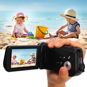 13MP 4K HD DV Camera, 3Inch IPS Screen Digital Video Camera, 30X Digital Zoom Recording Camera, 270 Degree Rotation Shooting Without Dead Angle for Interviews, Travel