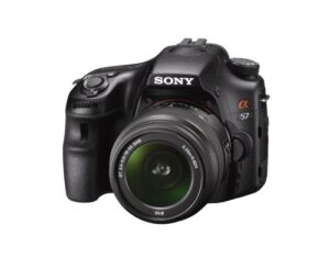 sony alpha slt-a57k 16.1 mp exmor aps hd cmos sensor dslr with translucent mirror technology, 3d sweep panorama and 18-55mm zoom lens