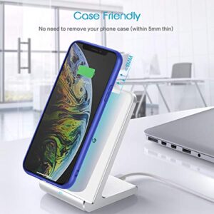 Wireless Charging Stand,Vebach 10W Upgrated Fast Wireless Desk Charger Compatible with iPhone 14/13/12/12 Pro/12 Mini/12 Pro Max/11/11 Pro/11 Pro Max/XR/XS/X/8,Galaxy S21/S20/Note 10 etc