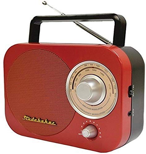 Jensen SB2000RB Portable AM/FM Radio in Red