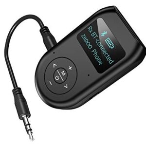 ZIIDOO Visible Bluetooth Transmitter and Receiver,4-in-1 Wireless Bluetooth Adapter with Display Screen,Low Latency Bluetooth 5.0 Audio Adapter for TV,PC,Car,Home Stereo System