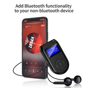 ZIIDOO Visible Bluetooth Transmitter and Receiver,4-in-1 Wireless Bluetooth Adapter with Display Screen,Low Latency Bluetooth 5.0 Audio Adapter for TV,PC,Car,Home Stereo System