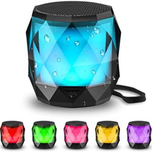 LFS Portable Bluetooth Speaker with Lights, Night Light LED Wireless Speaker,Magnetic Waterproof Speaker, 7 Color LED Auto-Changing,TWS,Perfect Mini Speaker for Shower, Home, Outdoor (Multicolor)