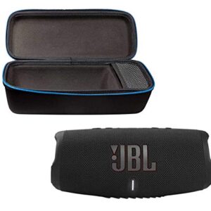 JBL Charge 5 Portable Waterproof Wireless Bluetooth Speaker Bundle with divvi! Protective Hardshell Case - Black