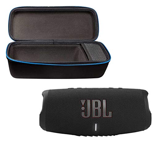 JBL Charge 5 Portable Waterproof Wireless Bluetooth Speaker Bundle with divvi! Protective Hardshell Case - Black