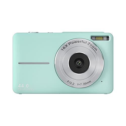 Leadmall 1080P High-Definition Digital Camera 44 Million Photos 16x Digital Zoom Camera Anti-Shake Proof Home Camera, Night Vision Flash, Birthday Gift (Mint Green)