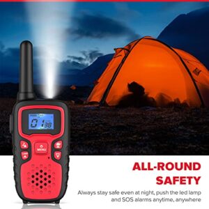 Walkie Talkies for Adults-Wishouse 2 Way Radio Long Range,Hiking Accessories Camping Gear Toys for Kids with Flashlight,SOS Siren,NOAA Weather Alert Scan,VOX,22 Channel,Easy to Use(No Battery Charger)