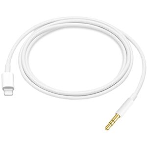 iphone aux cord for car, [apple mfi certified] 3.3ft lightning to 3.5mm aux audio auxiliary cable,home stereo, speaker, headphone compatible with iphone 13/12/11/xs/xr/x/8/7/ipad (white)