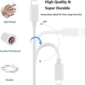 iPhone Aux Cord for car, [Apple MFi Certified] 3.3ft Lightning to 3.5mm Aux Audio Auxiliary Cable,Home Stereo, Speaker, Headphone Compatible with iPhone 13/12/11/XS/XR/X/8/7/iPad (White)