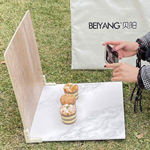 BEIYANG 5PCS 6 Patterns Double Side Backdrop Boards with Carry Bag,16x16 Inches Photography Boards for Food Photography, Waterproof Photo Background for Photo Studio Product Shooting