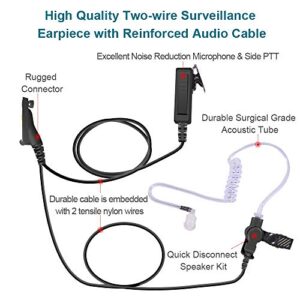 Secret Service Earpiece Acoustic Tube Radio Ear Piece Law Enforcement Police Two Way Headset with Mic for Motorola APX6000 APX4000 APX7000 APX8000 XPR6100 XPR6350 XPR7350 XPR6550 XPR7550 XPR7550e…