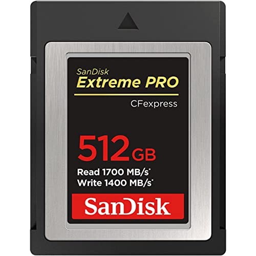 SanDisk Extreme PRO 512GB CFexpress Type-B Memory Card, 1700MB/s Read, 1400MB/s Write