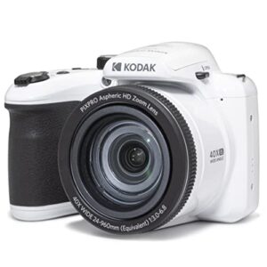 kodak pixpro astro zoom az405-wh 20mp digital camera with 40x optical zoom 24mm wide angle 1080p full hd video and 3″ lcd (white)
