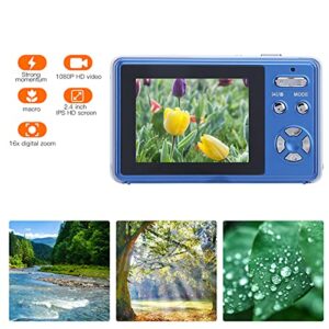 40MP Digital Camera 2.4 Inch Screen Mini Video Camera with 16x HD Digital Zoom 32GB Digital Cameras for Photography (Blue)