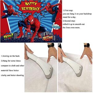 Red Spiderman Photo Backdrops Super City Spiderman Boys Baby Shower Birthday Party Decoration Photography Background Superhero Citycape Kids Studio Booth Props 5x3ft