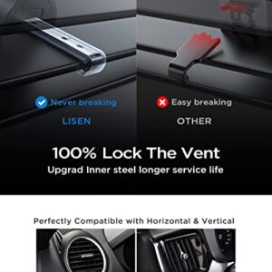 LISEN Car Vent Phone Mount for Car Phone Holder Upgraded Metal Hook Clip Air Vent Cell Phone Holder Mount Auto Lock Thick & Big Phone Friendly Car Mount for iPhone 14 Pr Max all 4-7.5 inch Smartphone