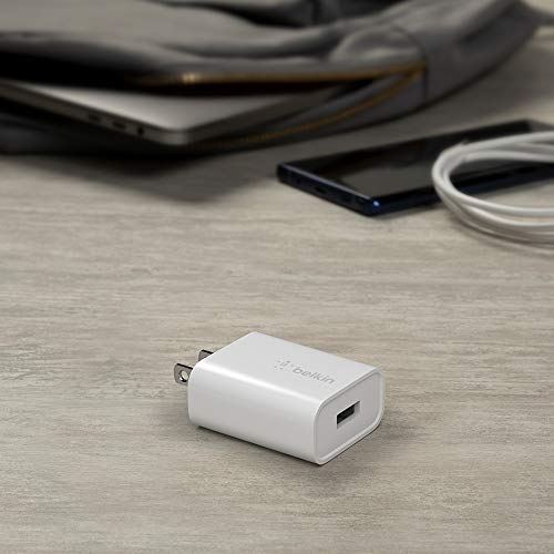 Belkin Quick Charge Charger (Qualcomm Quick Charge 3.0 Charger, USB Charger for Quick Charge Devices, Note9, S9, S8, S7, S6, More) USB Wall Charger, White, WCA001dqWH