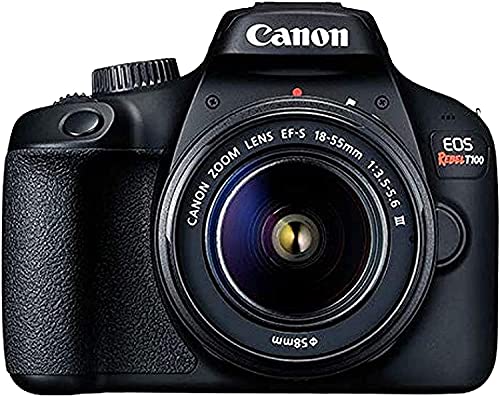 Canon Rebel T100 w/Canon EF-S 18-55mm F/3.5-5.6 III Zoom Lens & Professional Accessory Bundle W/ 2X 32GB Memory Cards + Case & Wide Angle & Telephoto Lens + More!