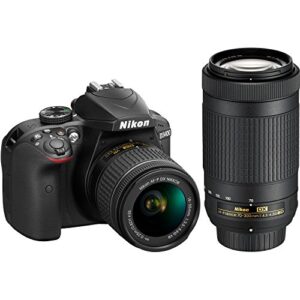 nikon d3400 24.2mp dslr camera with af-p 18-55 vr and 70-300m lenses (1573b) – (renewed)