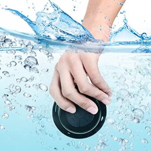 HAISSKY Bluetooth Shower Speakers, Portable Wireless Waterproof Speaker with Suction Cup, Pairs Easily to Phones, Tablets, Computer (Black & Blue)