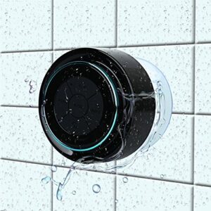 haissky bluetooth shower speakers, portable wireless waterproof speaker with suction cup, pairs easily to phones, tablets, computer (black & blue)