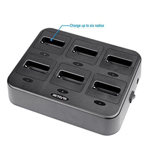 Retevis RT22 Six-Way Charger Multi Unit Charger Compatible with Retevis RT22 RT22S RB19 RB19P Walkie Talkie (1 Pack)