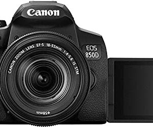 Canon EOS 850D (Rebel T8i) DSLR Camera Bundle with 18-55mm STM Lens + 2X 32 High Speed Memory Cards + Accessory Kit