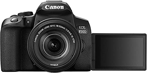 Canon EOS 850D (Rebel T8i) DSLR Camera Bundle with 18-55mm STM Lens + 2X 32 High Speed Memory Cards + Accessory Kit