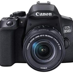 Canon EOS 850D (Rebel T8i) DSLR Camera Bundle with 18-55mm STM Lens + 2X 32 High Speed Memory Cards + Accessory Kit