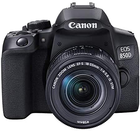 Canon EOS 850D (Rebel T8i) DSLR Camera Bundle with 18-55mm STM Lens + 2X 32 High Speed Memory Cards + Accessory Kit