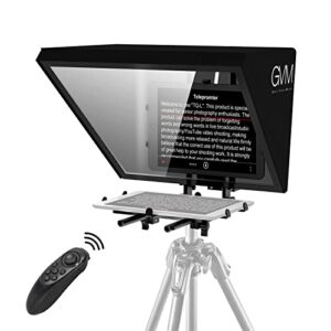 gvm teleprompters for ipad tablet dslr camera portable 18” teleprompter kit with remote control & app,solid aluminum constructions,colorless spectroscope,ultra hd wide-angle lens