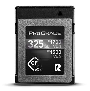 prograde digital memory card – cfexpress type b for cameras | optimized for express transfer of files & large storage | 325gb cobalt series