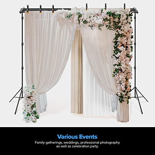 LimoStudio 10 x 9.6 feet Backdrop Stand with Triple Crossbar Background Support System, Easy Length Adjustment, Spring Clamps, Photography Video Event Occasion, AGG3159