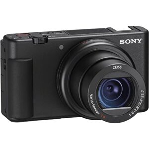 Sony ZV-1 Digital Camera (Black) (DCZV1/B) + 64GB Memory Card + Card Reader + Deluxe Soft Bag + Flex Tripod + Memory Wallet + Cleaning Kit