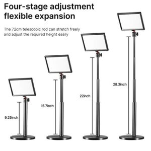 JUSMO K3 Key Light w Extendable Desktop Stand, Brightness/Color Temperature Adjustable LED Video Light, Soft Panel Fill Light for Streaming, Record Videos, Video Calls, Zoom Meetings