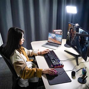 JUSMO K3 Key Light w Extendable Desktop Stand, Brightness/Color Temperature Adjustable LED Video Light, Soft Panel Fill Light for Streaming, Record Videos, Video Calls, Zoom Meetings