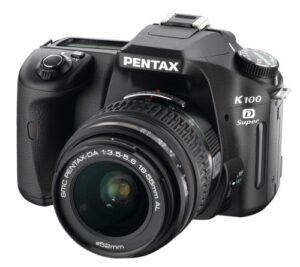 pentax k100d super 6.1mp digital slr camera shake reduction and 18-55mm f/3.5-5.6 lens