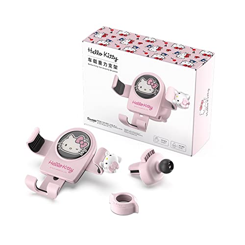 WIEEZN Cute Phone Mount for Car, Pink Cat Air Vent Clip Car Phone Holder Mount Fit for All Cell Phone, Pretty Car Accessories for Women and Girls